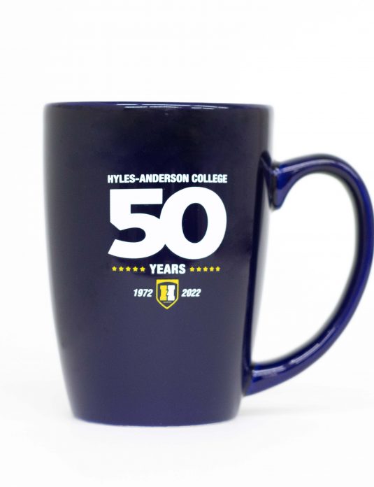 blue HAC 50th Anniversary mug